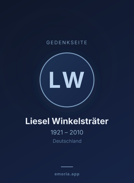 Gedenkportrait von Liesel Winkelsträter
