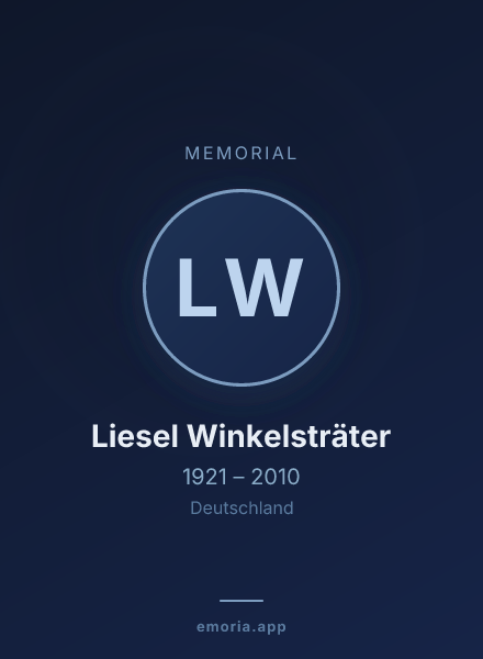 Memorial portrait of Liesel Winkelsträter