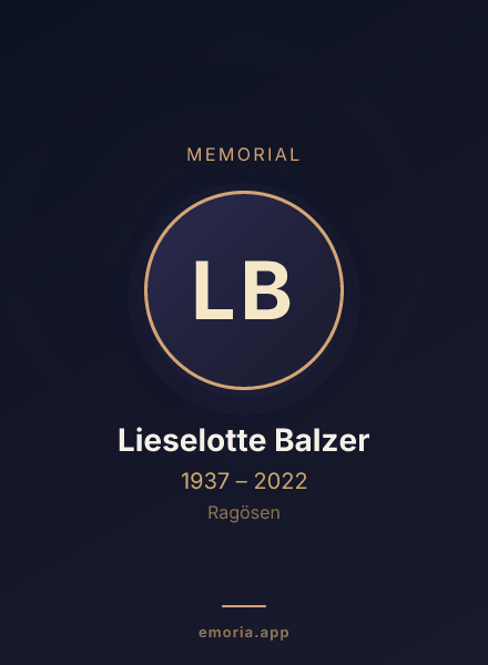 Memorial portrait of Lieselotte Balzer