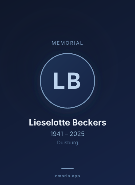 Memorial portrait of Lieselotte Beckers