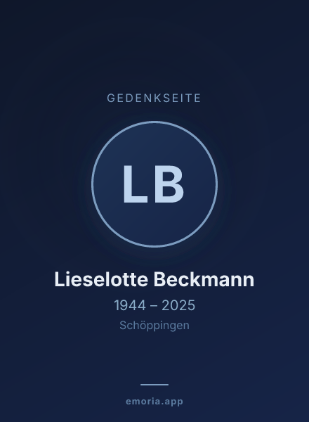 Gedenkportrait von Lieselotte Beckmann
