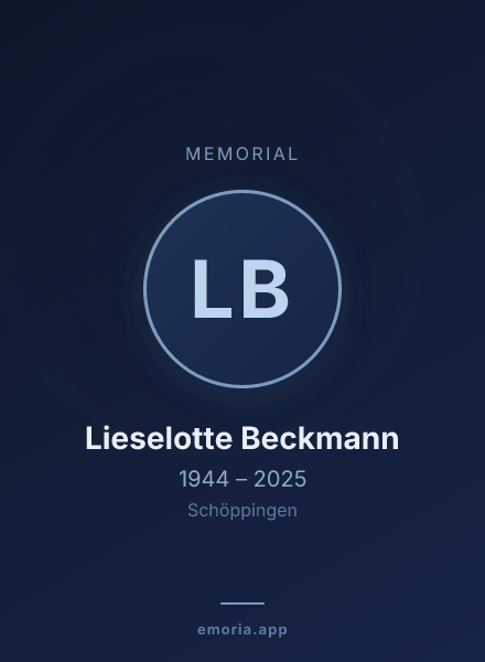 Memorial portrait of Lieselotte Beckmann