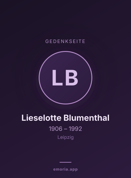 Gedenkportrait von Lieselotte Blumenthal