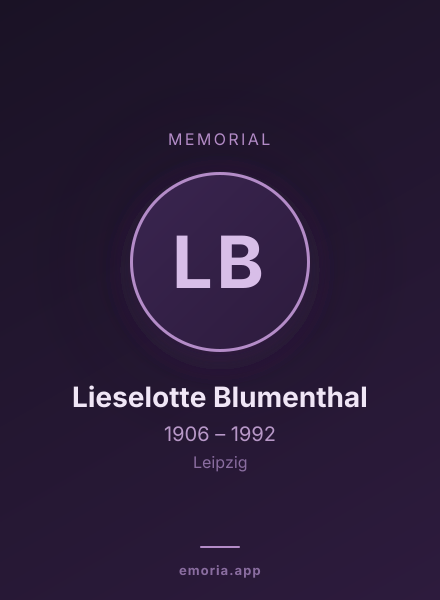 Memorial portrait of Lieselotte Blumenthal