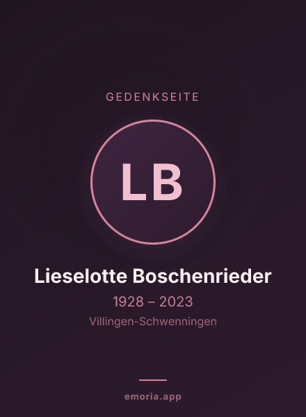Gedenkportrait von Lieselotte Boschenrieder