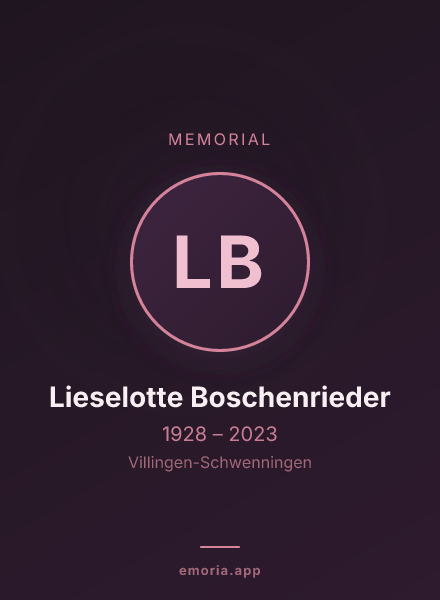 Memorial portrait of Lieselotte Boschenrieder