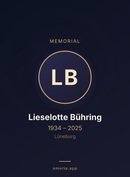 Memorial portrait of Lieselotte Bühring