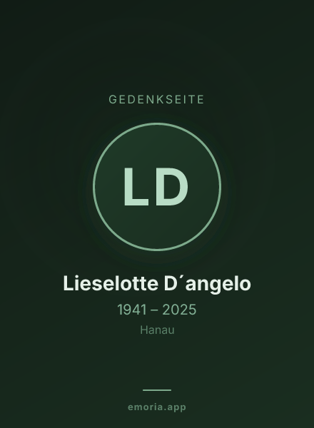 Gedenkportrait von Lieselotte D´angelo