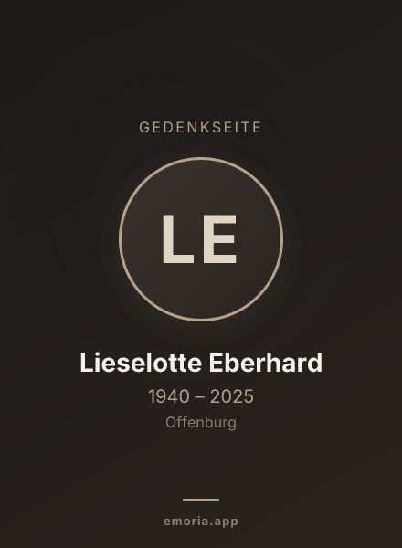 Gedenkportrait von Lieselotte Eberhard