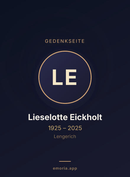 Gedenkportrait von Lieselotte Eickholt