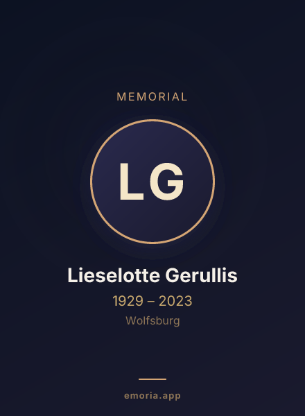 Memorial portrait of Lieselotte Gerullis