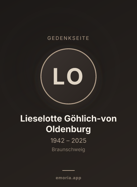 Gedenkportrait von Lieselotte Göhlich-von Oldenburg