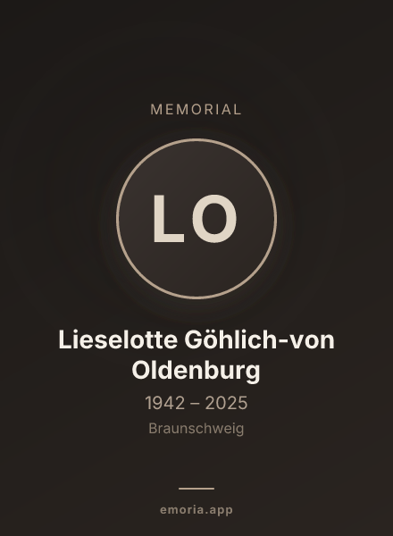 Memorial portrait of Lieselotte Göhlich-von Oldenburg