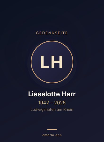 Gedenkportrait von Lieselotte Harr