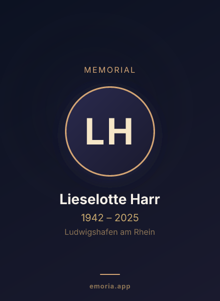 Memorial portrait of Lieselotte Harr