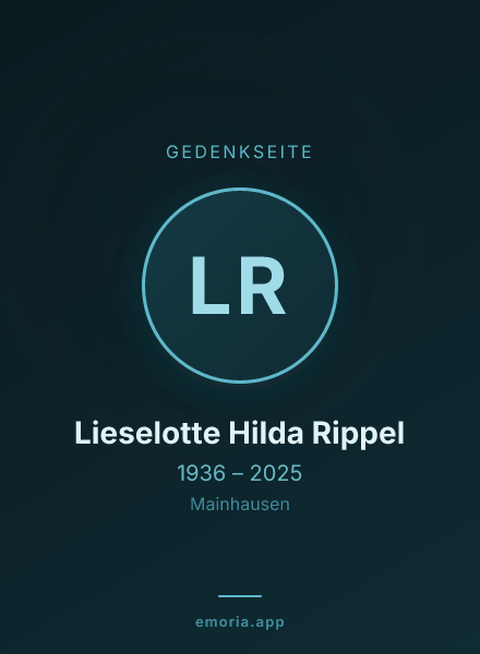 Gedenkportrait von Lieselotte Hilda Rippel