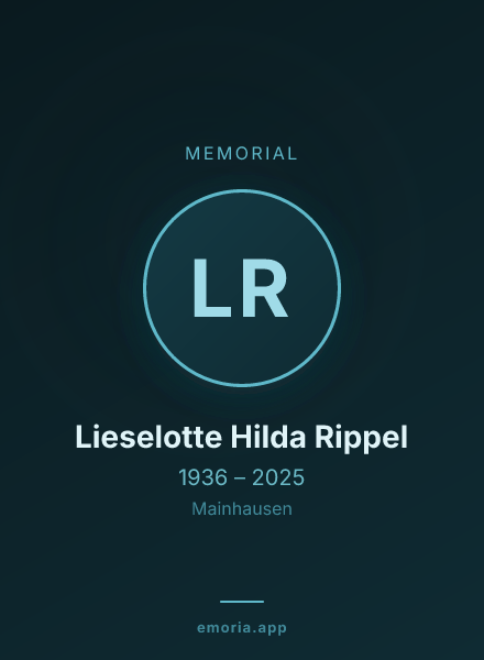 Memorial portrait of Lieselotte Hilda Rippel
