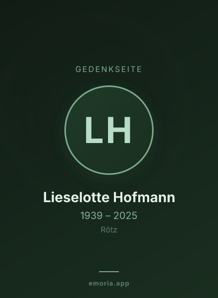Gedenkportrait von Lieselotte Hofmann