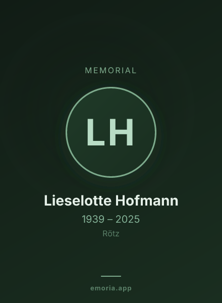 Memorial portrait of Lieselotte Hofmann