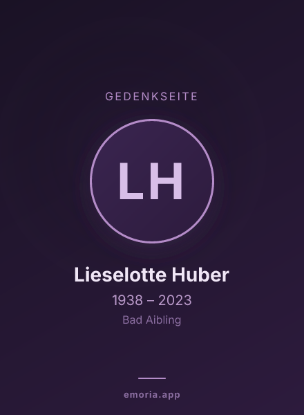 Gedenkportrait von Lieselotte Huber