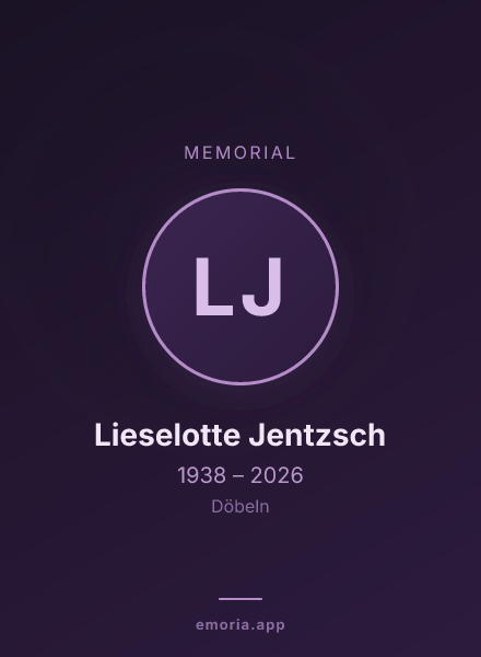 Memorial portrait of Lieselotte Jentzsch