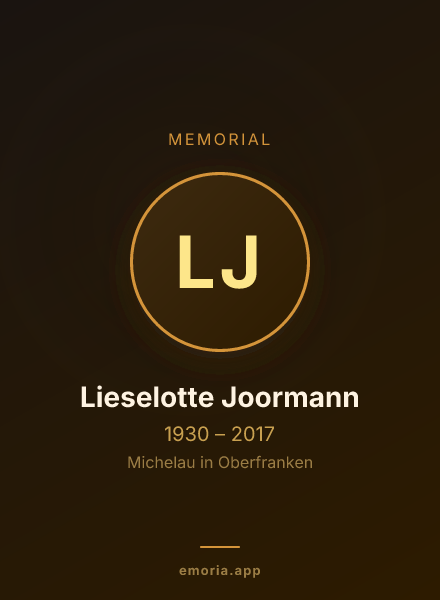 Memorial portrait of Lieselotte Joormann