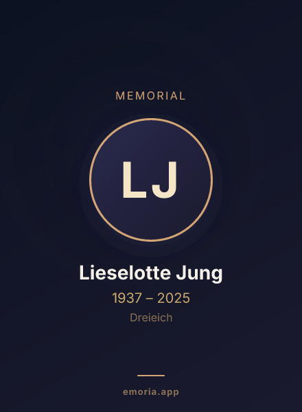 Memorial portrait of Lieselotte Jung