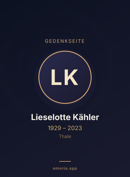 Gedenkportrait von Lieselotte Kähler