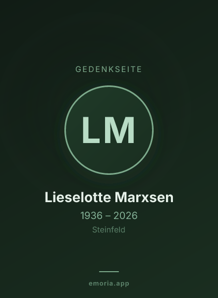 Gedenkportrait von Lieselotte Marxsen