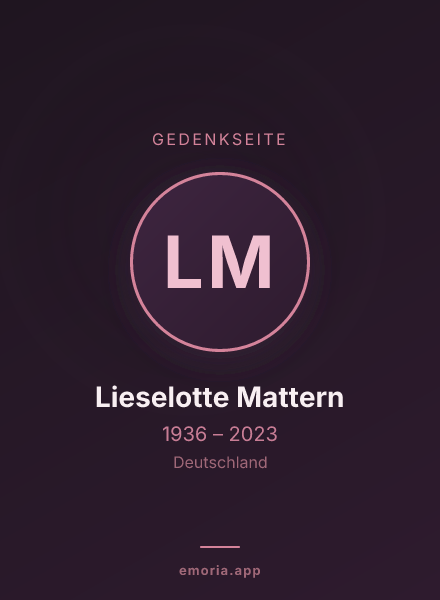 Gedenkportrait von Lieselotte Mattern