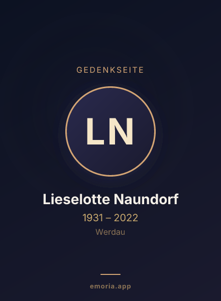 Gedenkportrait von Lieselotte Naundorf