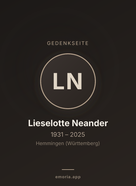 Gedenkportrait von Lieselotte Neander