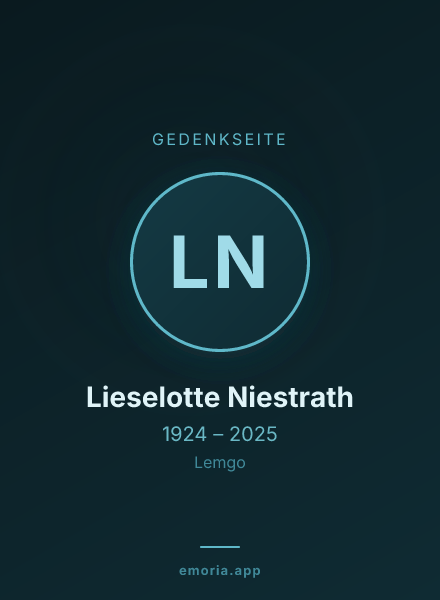 Gedenkportrait von Lieselotte Niestrath