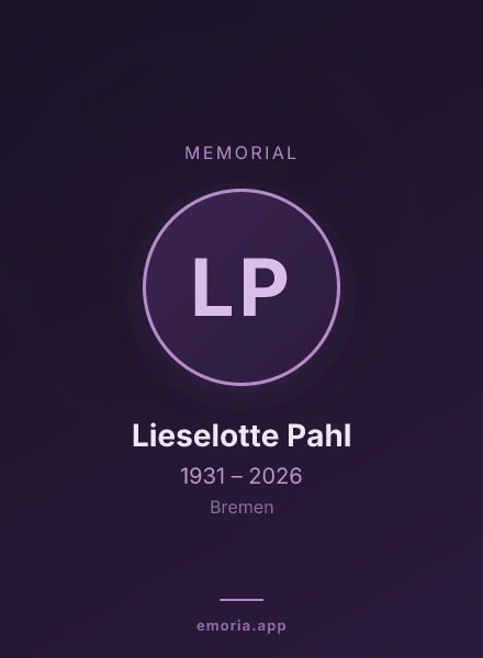 Memorial portrait of Lieselotte Pahl