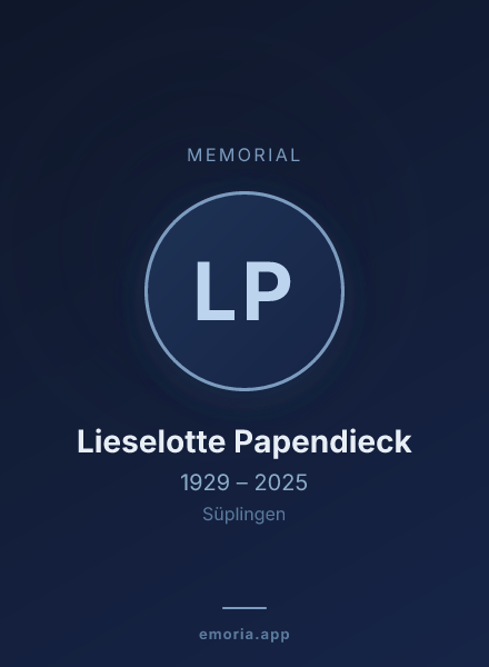 Memorial portrait of Lieselotte Papendieck