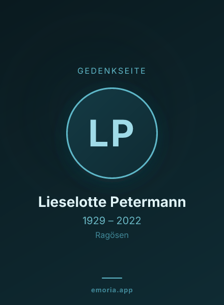Gedenkportrait von Lieselotte Petermann