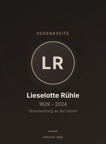 Gedenkportrait von Lieselotte Rühle