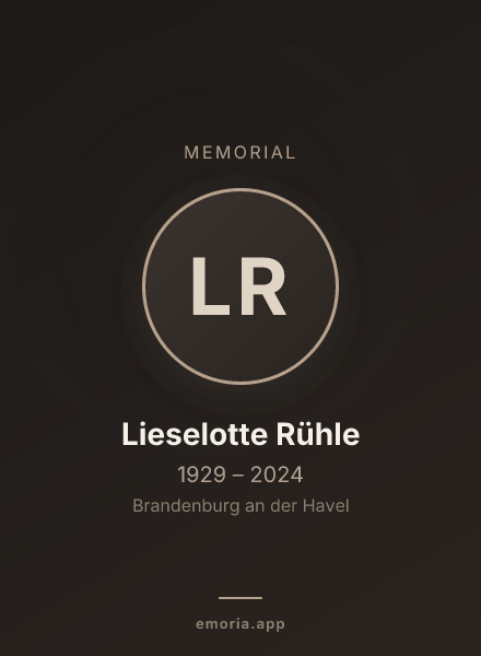 Memorial portrait of Lieselotte Rühle