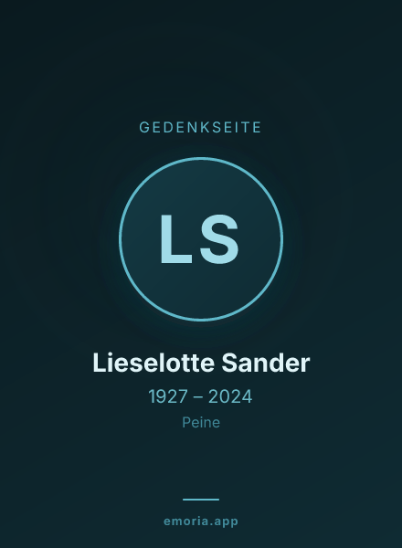 Gedenkportrait von Lieselotte Sander