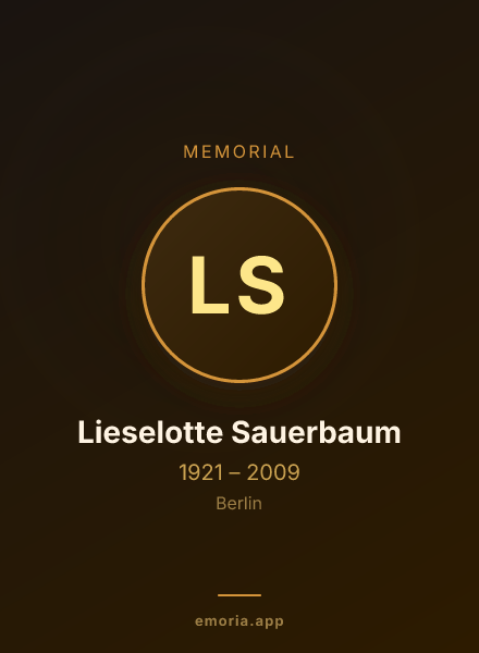 Memorial portrait of Lieselotte Sauerbaum