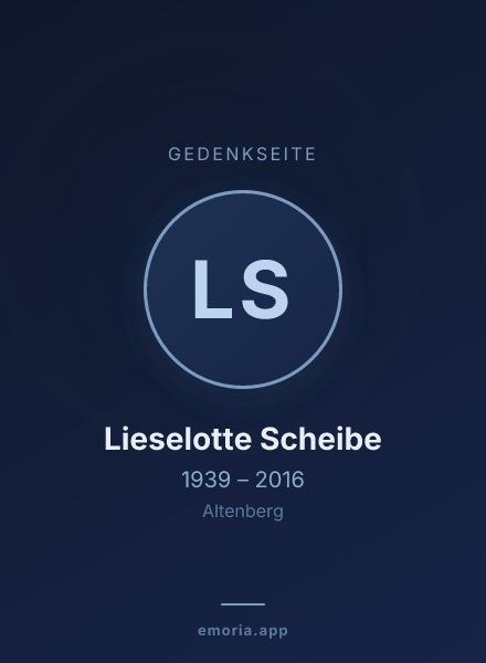 Gedenkportrait von Lieselotte Scheibe