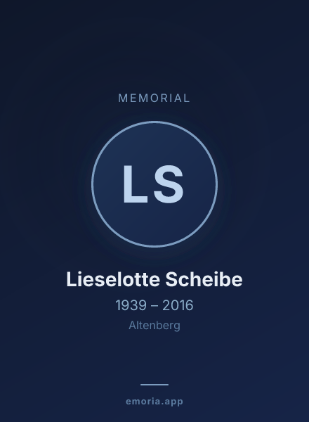 Memorial portrait of Lieselotte Scheibe