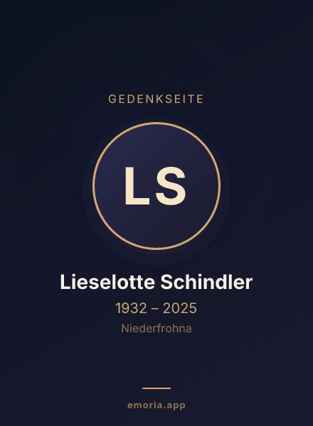 Gedenkportrait von Lieselotte Schindler