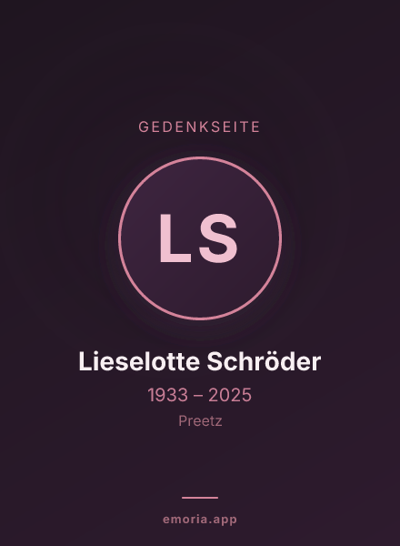 Gedenkportrait von Lieselotte Schröder
