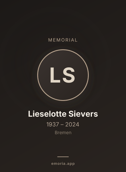 Memorial portrait of Lieselotte Sievers