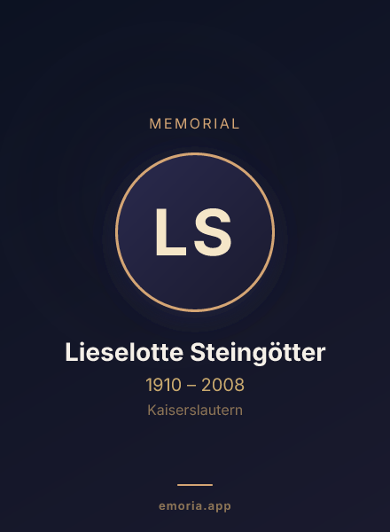 Memorial portrait of Lieselotte Steingötter
