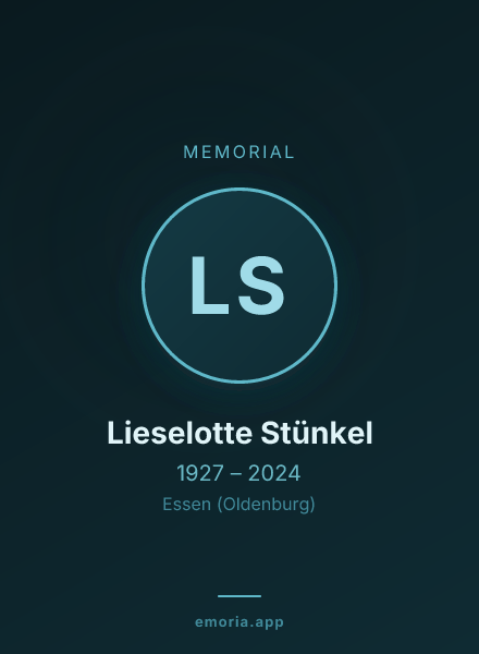 Memorial portrait of Lieselotte Stünkel