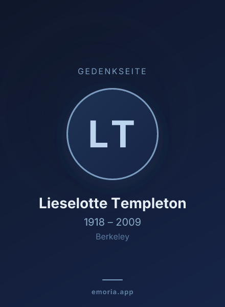 Gedenkportrait von Lieselotte Templeton