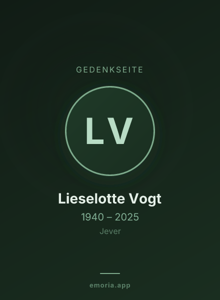 Gedenkportrait von Lieselotte Vogt
