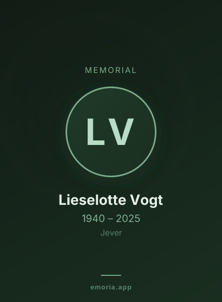 Memorial portrait of Lieselotte Vogt